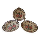 3 signed HB floral hollow plates