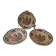 3 assiettes creuses fleuris HB signées