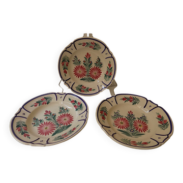 3 signed HB floral hollow plates
