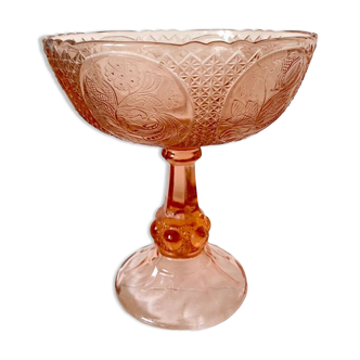 Pink glass fruit cup