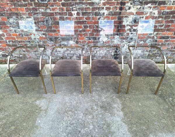 Suite de 4 fauteuils design Charles Hollis Jones pour Belgo Chrom, siè