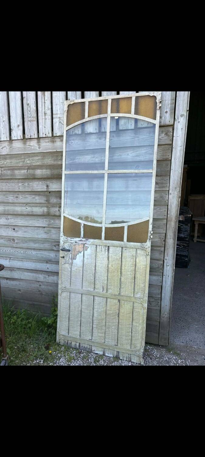 Old Art Nouveau workshop door – Steel & Wood – 1900