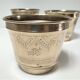 Three pot covers brass silver cover golden patina monogram early twentieth century