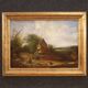 Peinture américaine paysage de campagne signée et datée 1854