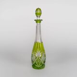 1950s Val St. Lambert ‘Berncastel’ Green Flashed & Cut Crystal Decanter