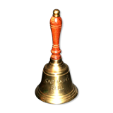 Table bell captain's bell in gilded brass and bell wood