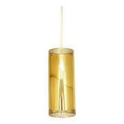 Set of 3 perforated brass cylindrical pendant lamps, Sweden 1960's