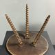 Midcentury wood turned barley twist side table with cork screw legs 1950s
