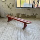1950s oak bench with red patina, 2m