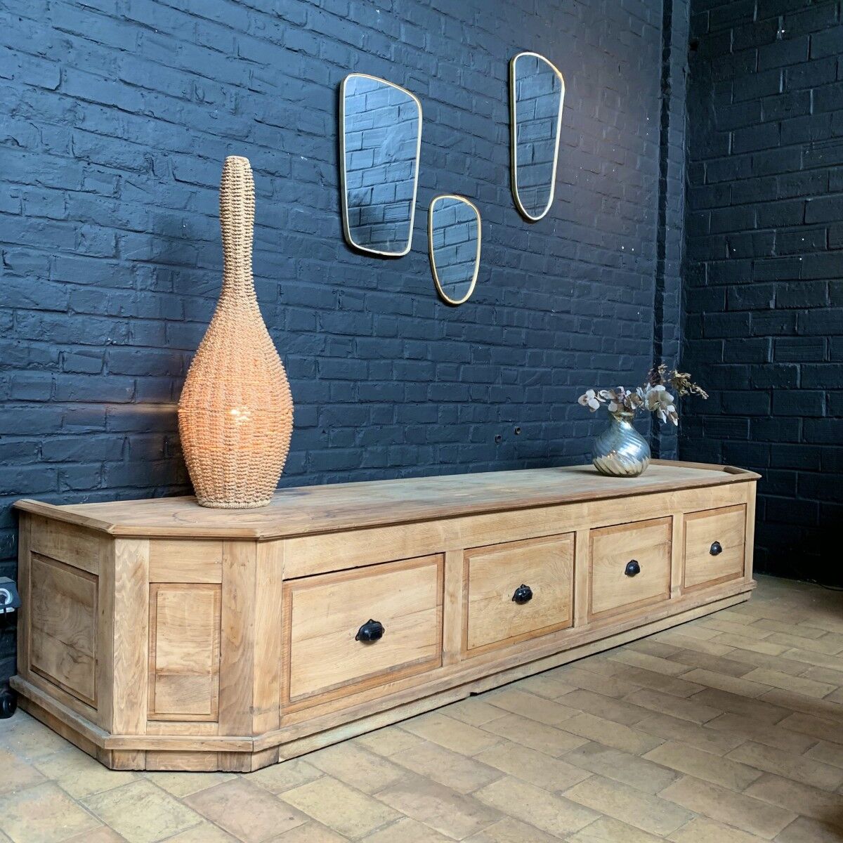 Large oak TV furniture