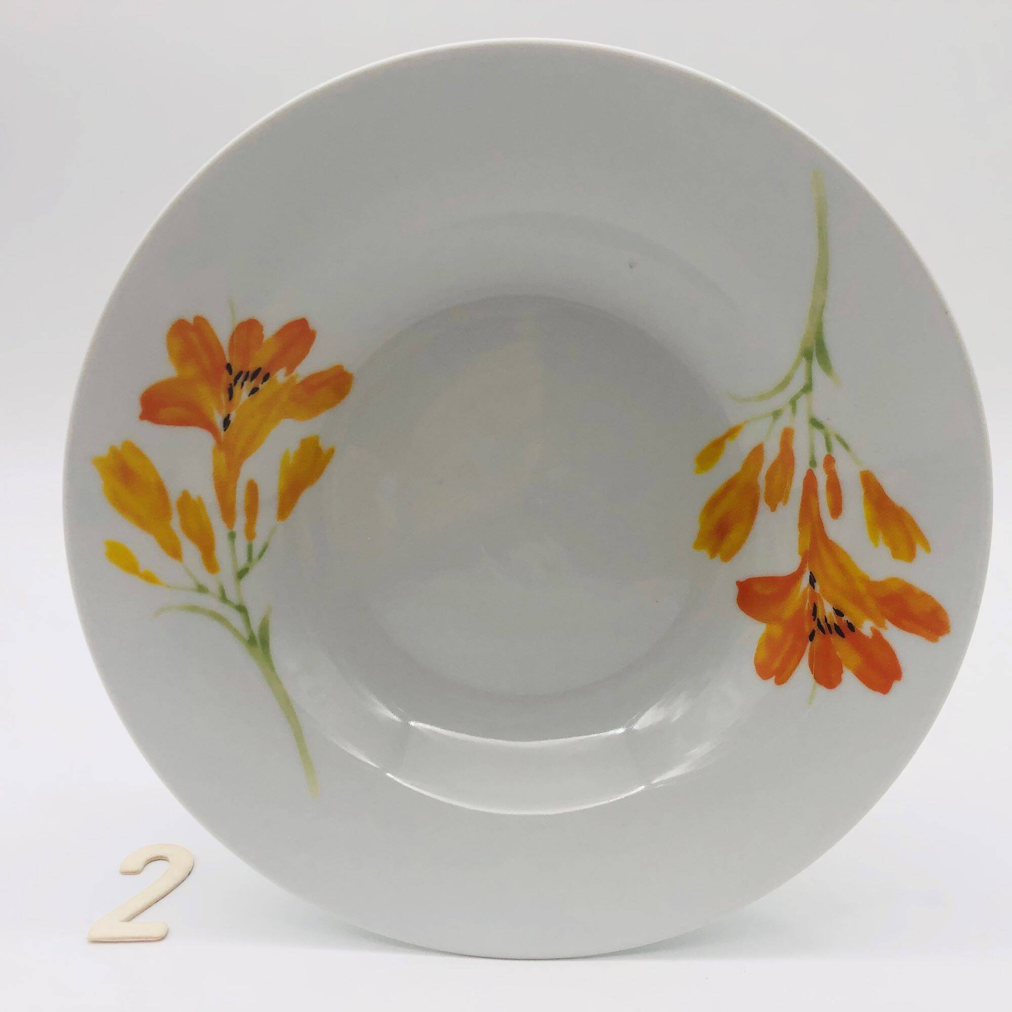 6 porcelain deep plates “chriss g. collection”