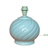 Spiral lamp foot - White glazed ceramic 70's