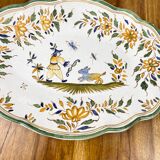 Plat art déco vert et blanc