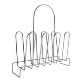 Vintage chrome metal magazine rack - Space Age design from the 1970s - Decorative storage for magazines and books - Elegant retro gift idea
