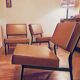 Trio of modular dlg P.Guariche armchairs 1960's