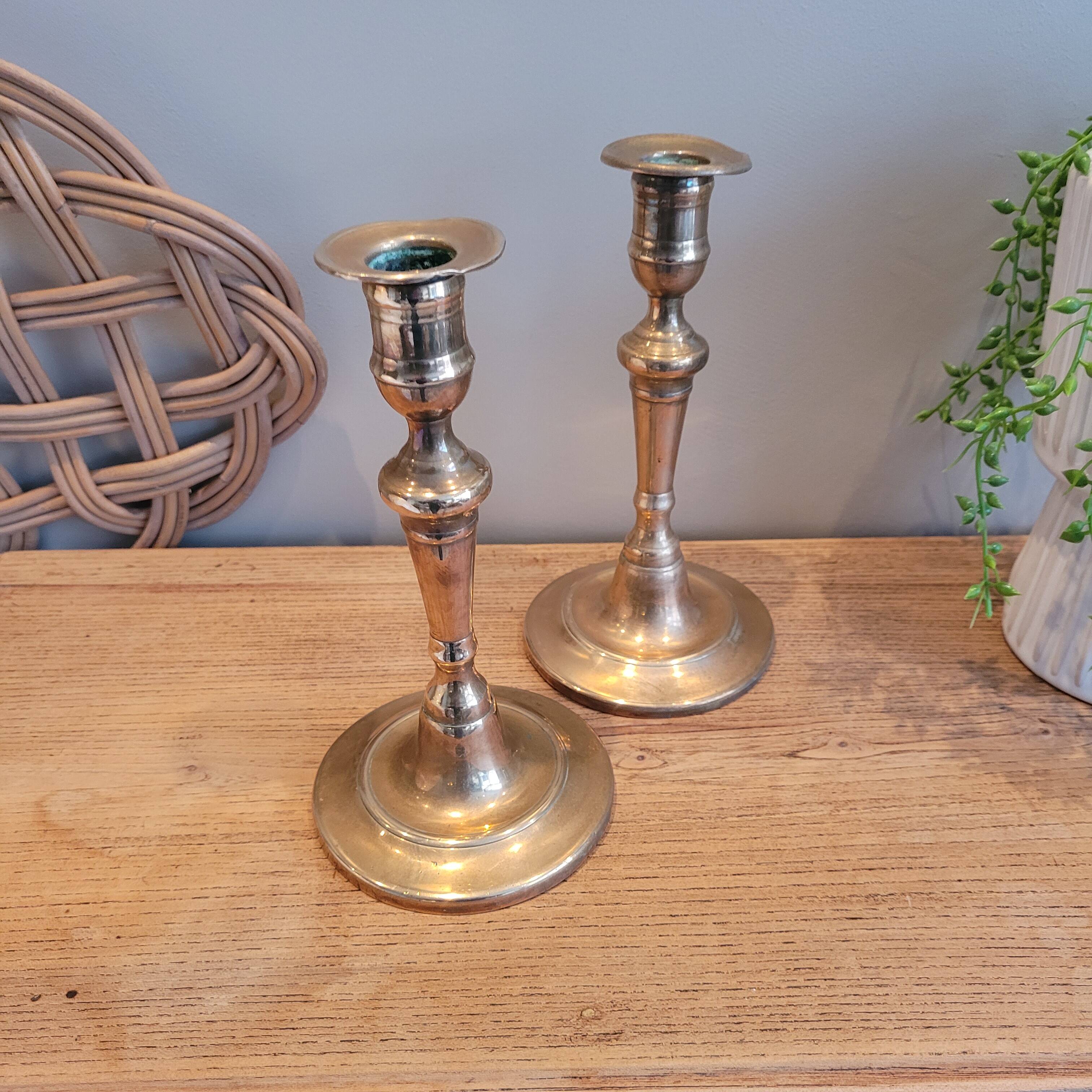 La Redoute x Selency pair of brass candlesticks 19
