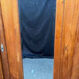 /Art Deco wardrobe with mirror in carved solid oak from the 20s/30s