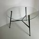 1950s Round Glass and Metal Coffee Table