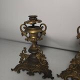 Bougeoirs en bronze avec grappes de raisins (la paire )