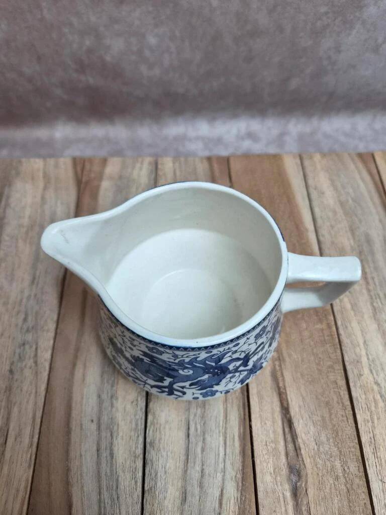 Small milk jug Boch Frères – La Louvière Dragon model – blue decoration – vintage Belgium