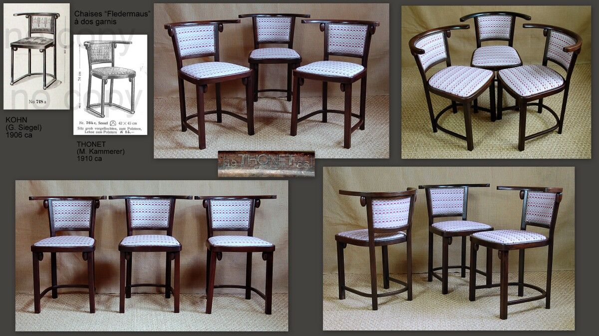 Trio of chairs Fledermaus THONET