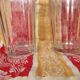 2 antique glass jam jars with ribs