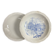 Set of two matching soup plates, one plain and one decorated