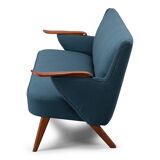 Danish reupholstered blue sofa by Johannes Andersen for CFC Silkeborg, 1960s