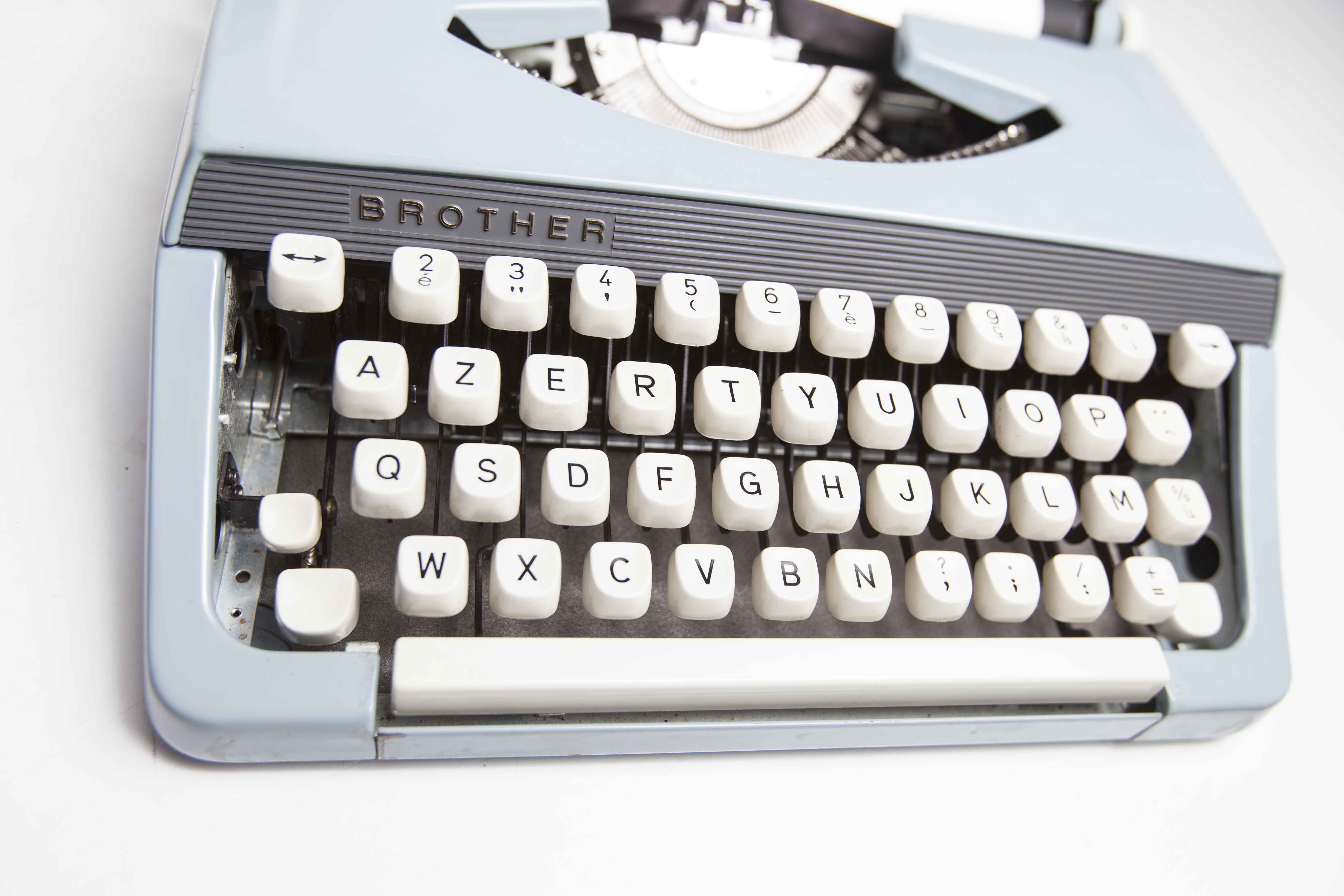 Sky Blue Brother Typewriter from 1980
