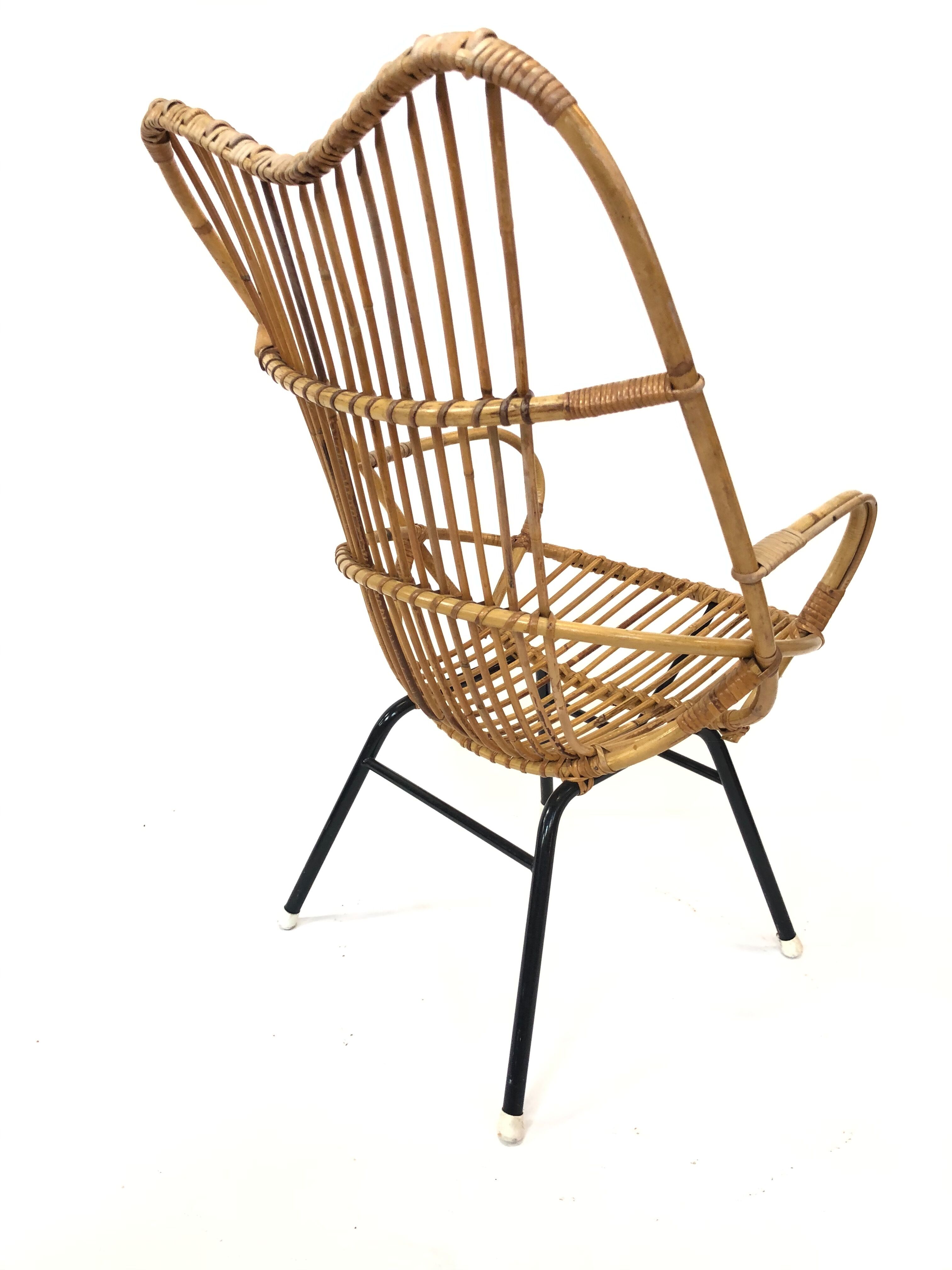 Rohe Noordwolde rattan chair, 1960, Netherlands XL siz