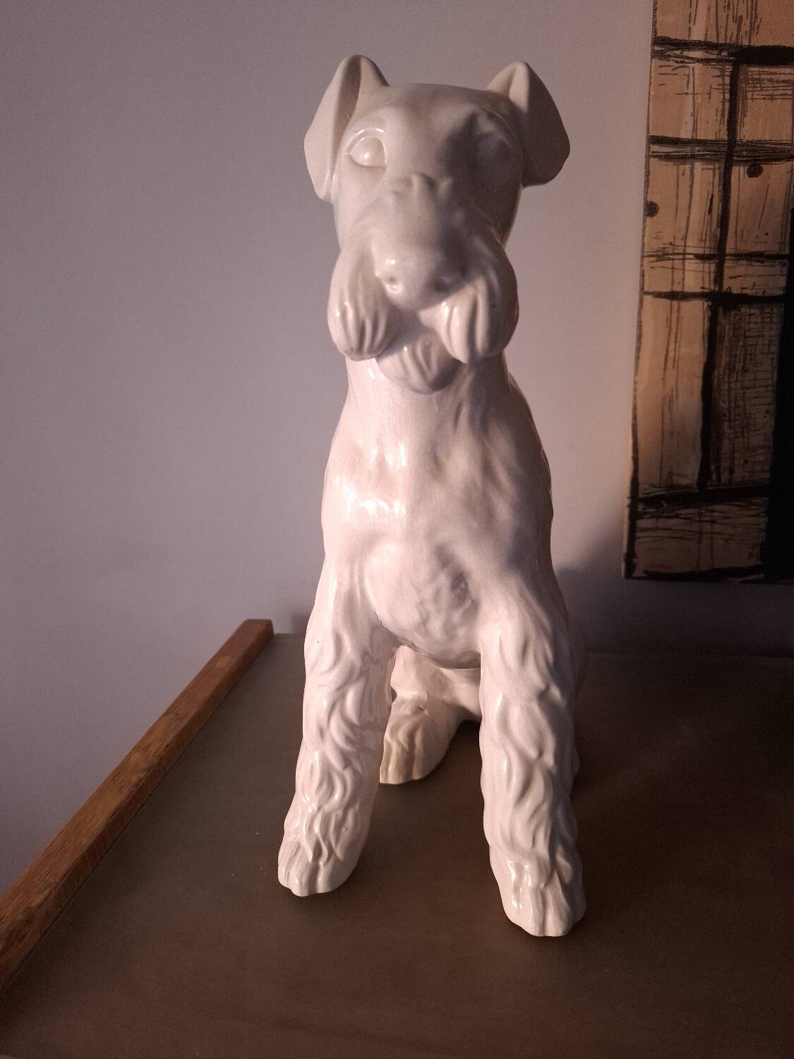 Fox Terrier Cracked Ceramic Dog