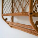 Rattan wall shelf