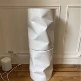 Vintage design side table in white metal