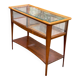 Vintage Scandinavian console in solid wood with glass, 103cm.