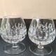 Lot 6 x High quality cut crystal Cognac glasses. Gorham/Althéa model. Double-row scale design