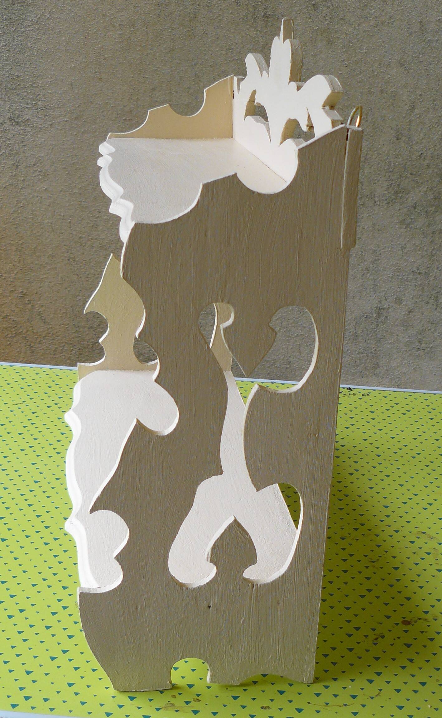 Art deco wooden shelf