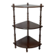 Etagère d'angle vintage en bois à trois niveaux