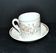 Paris porcelain coffee cup with floral design, antique porcelain with gold trim.