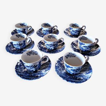 Tasses Ridgway Staffordshire terre de fer pour thé ou café (lot de 8 avec soucoupes)