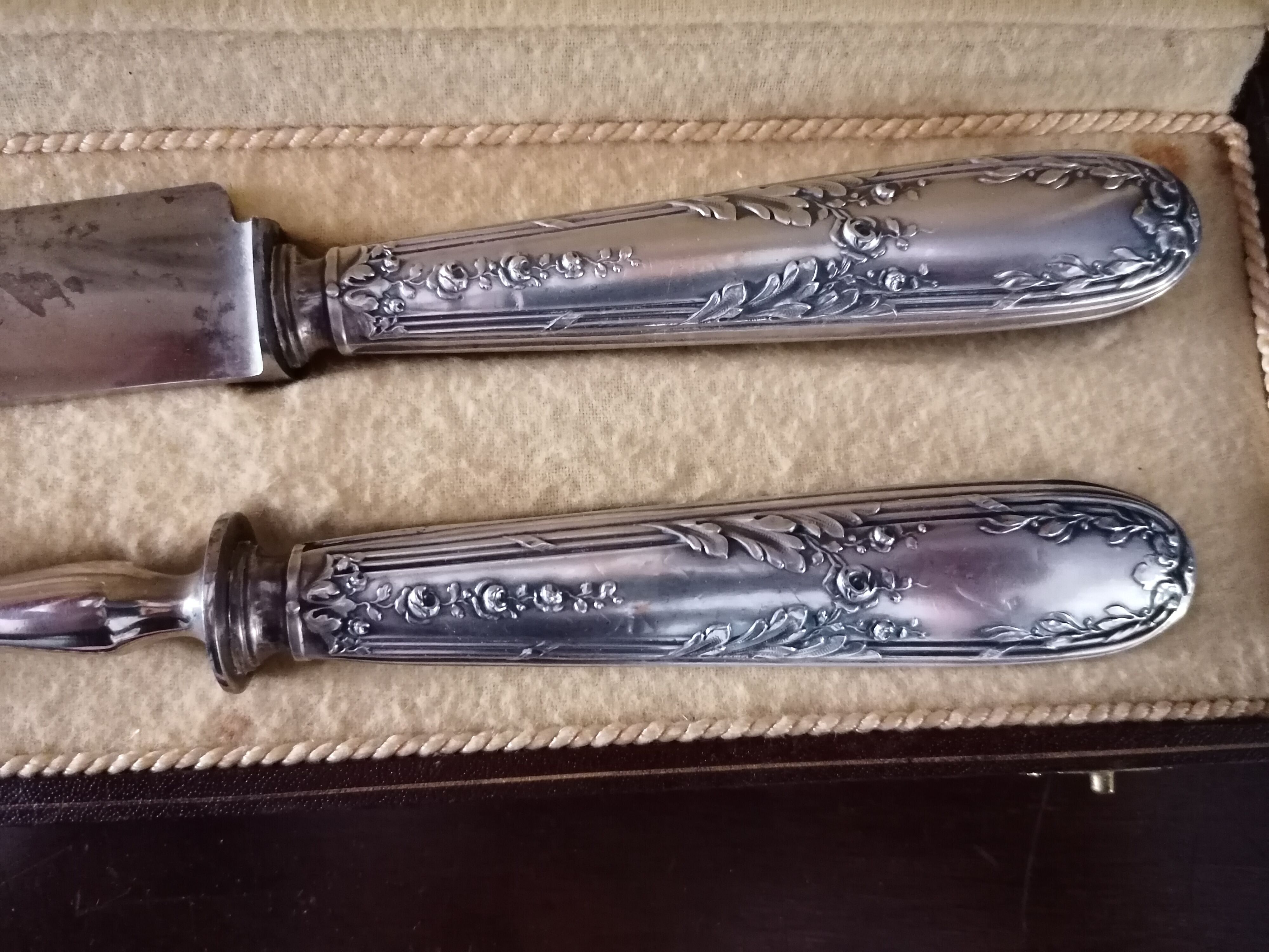 Ancien Couvert à Gigot Gabriel Gay Grenoble, Service Argent, Avec Coffret
