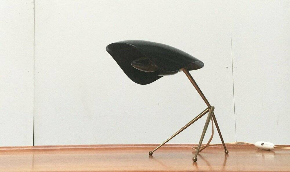 Mid-Century German Acryl and Brass Tripod Table Lamp from Cosack, 1960s, Set of 2