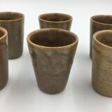 Set of 6 cups in digoin gres