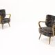 Set of 2 cocktail armchairs with floral upholstery 1950s