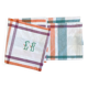 Antique hand-embroidered tablecloth with monogram EB - Cotton - 150x150 cm