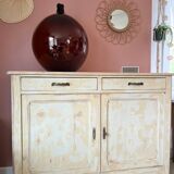 Parisian buffet with white beige patina