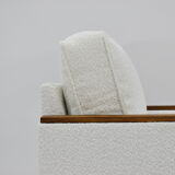 Fauteuil original des années 70 ZWP-08 bouclé blanc