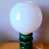 Green ceramic lamp, space age 1970.
