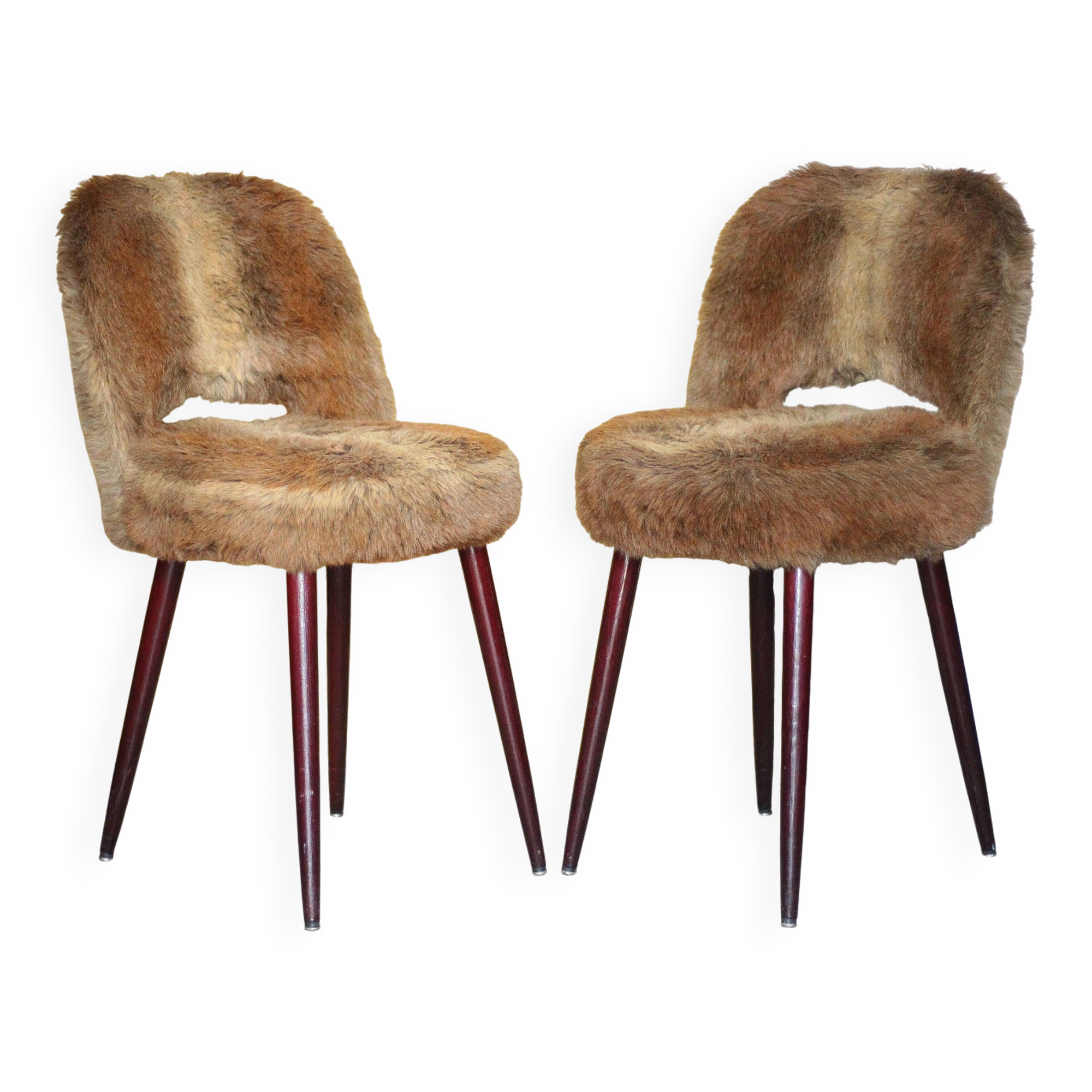 Pair of Moumoute chairs in Baumann style, vintage chairs, retro chair