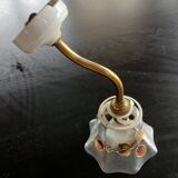 Elbow Wall Lamp Porcelain Tulip Gold with Flowers