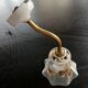 Elbow Wall Lamp Porcelain Tulip Gold with Flowers
